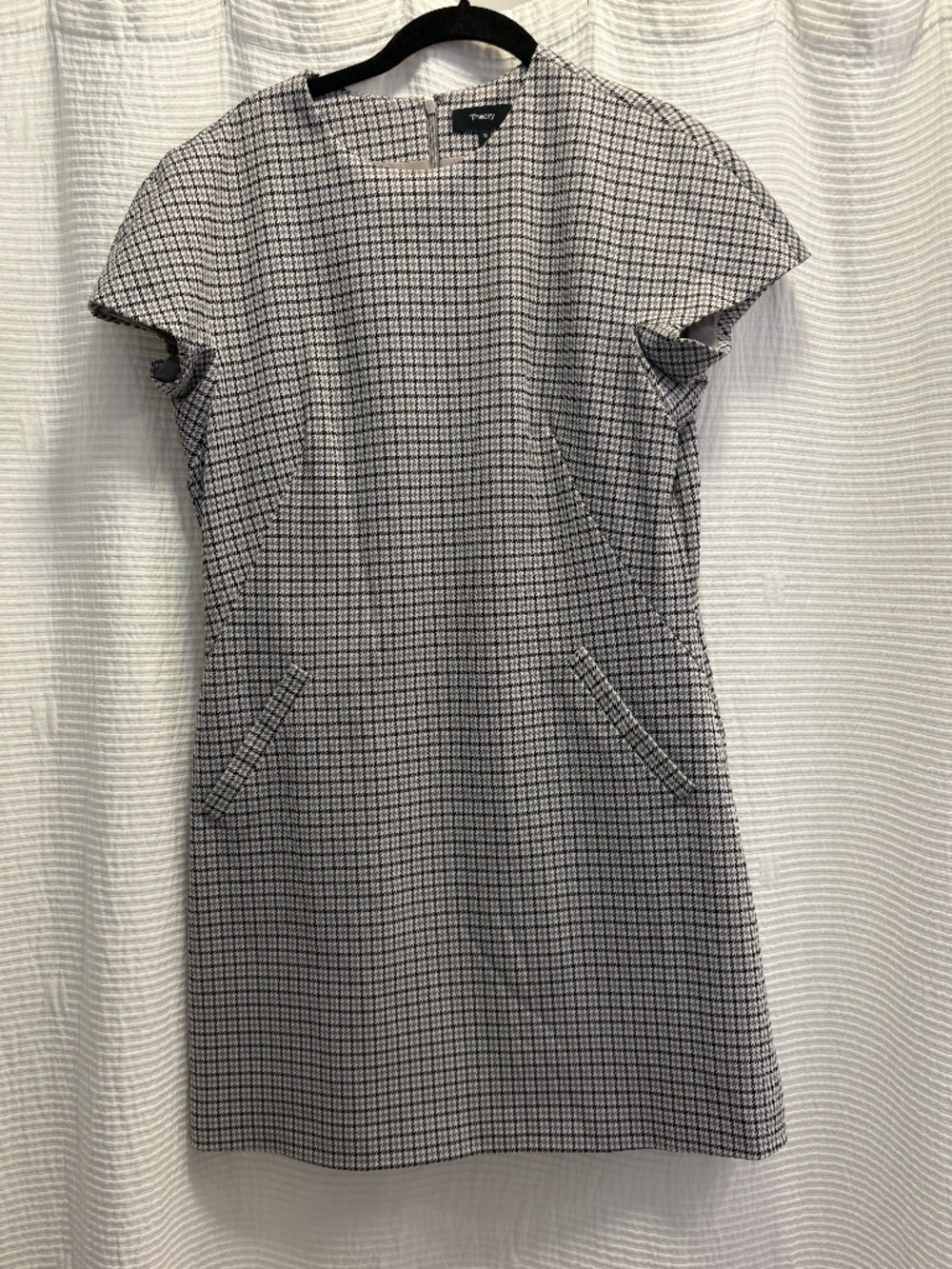 NWT Theory mini dress in checkered black/tan/brown print!!